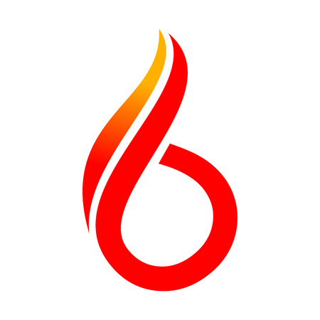Abstract 6 Fire Symbol Logo Vector Graphic Designのイラスト素材