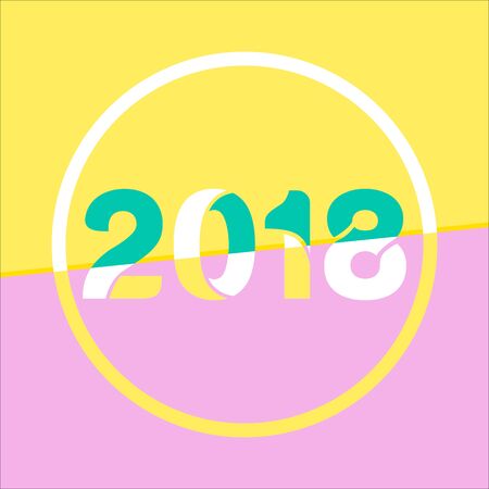 2018 Number Greeting Banner Sign Vector Graphic Designのイラスト素材