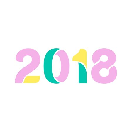 2018 Number Pastel Lettermark Vector Graphic Design Pastel Colorsのイラスト素材