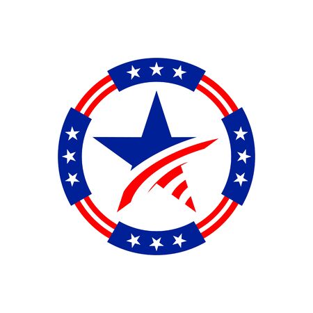 American circle stars emblem vector graphic design.のイラスト素材