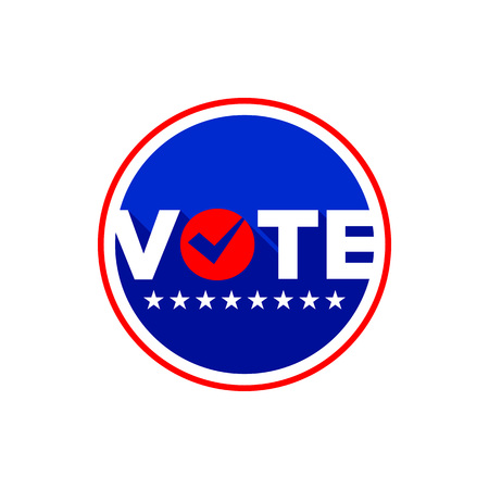 Circular vote pin checklist vector graphic design.