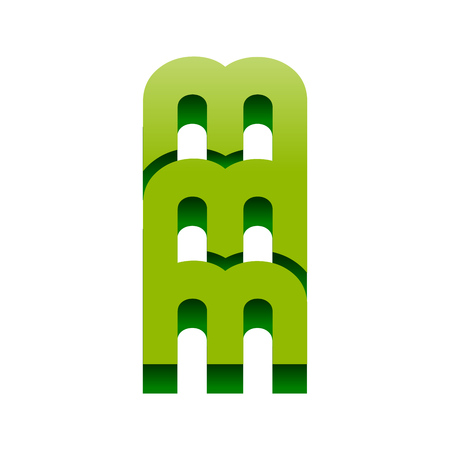 3D MMM Initials Lettermark Symbol Vector Graphic Designのイラスト素材
