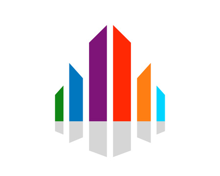 Abstract Cityscape Colorful Diversity Symbol Vector Graphic Logo Designのイラスト素材