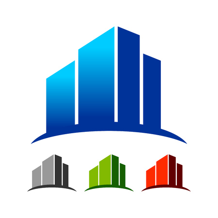 Abstract Commercial Skyline Building Symbol Vector Graphic Logo Designのイラスト素材