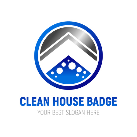 Clean house badge symbol vector graphic logo designのイラスト素材