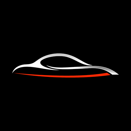 Abstract Custom Car Shape Lines Symbol Vector Graphic Logo Designのイラスト素材