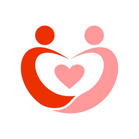 Couple in Love Swoosh Symbol Vector Graphic Logo Designのイラスト素材