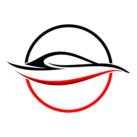 Circular Abstract Red Car Shape Symbol Vector Graphic Logo Designのイラスト素材