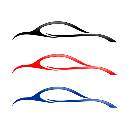 Abstract Car Swoosh Shapes Symbol Vector Graphic Logo Designのイラスト素材