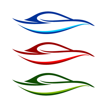 Abstract Modern Car Swoosh Shapes Symbol Vector Graphic Logo Designのイラスト素材