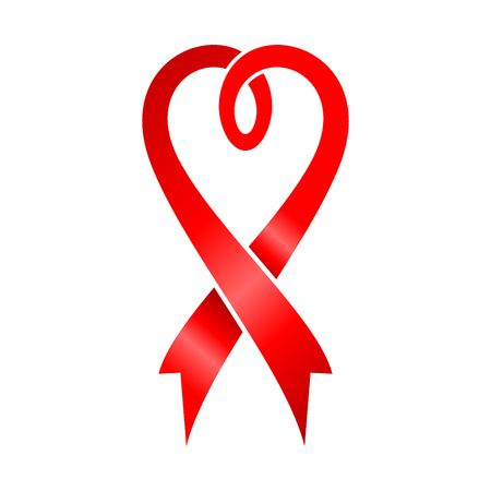 Love Shape Ribbon HIV AIDS Symbol Vector Graphic Logo Designのイラスト素材