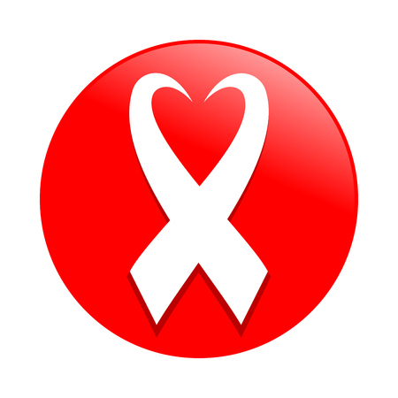 Red Ribbon Love Pin Symbol Vector Graphic Logo Designのイラスト素材
