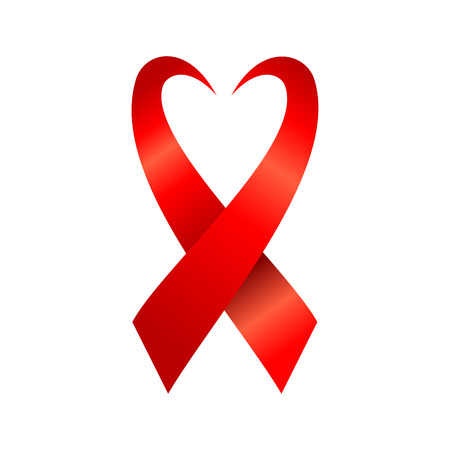 Red Ribbon Love Symbol Vector Graphic Logo Designのイラスト素材