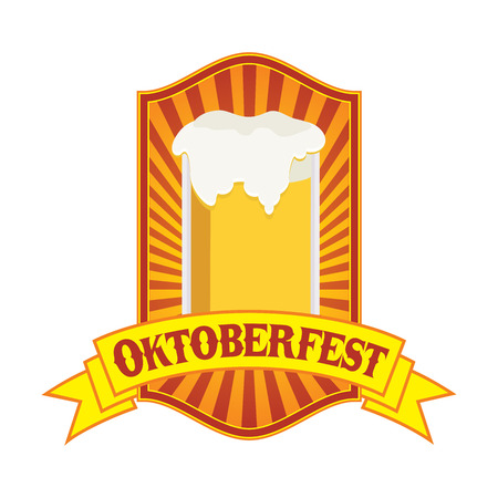 Oktoberfest Yellow Festival Emblem Vector Graphic Badge Designのイラスト素材