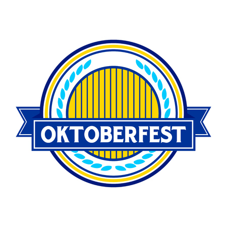 Oktoberfest Blue Circular Badge Symbol Vector Graphic icon Designのイラスト素材
