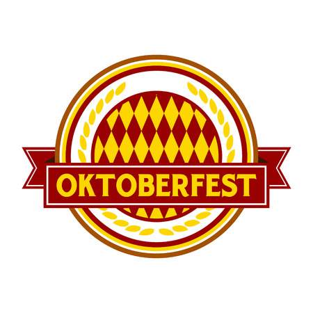 Oktoberfest Red Circular Badge Symbol Vector Graphic Logo Designのイラスト素材