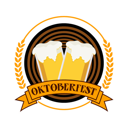 Circular Oktoberfest Festival Emblem Vector Graphic Badge Designのイラスト素材