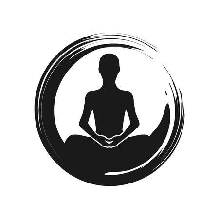 Zen Yoga Meditation Abstract Symbol Brush Vector Graphic Design.のイラスト素材