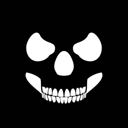 Skull Profile Vector Graphic Design Black Backgroundのイラスト素材