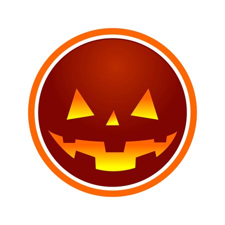 Evil Jack O Lantern Circle Symbol Vector Graphic Designのイラスト素材