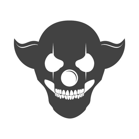 Clowny Skull Head Logo Symbol Vector Graphic Designのイラスト素材