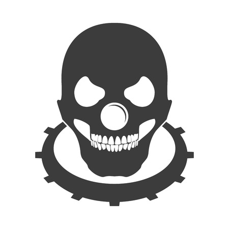 Bald Skull Clown Head icon Emblem Symbol Vector Graphic Designのイラスト素材