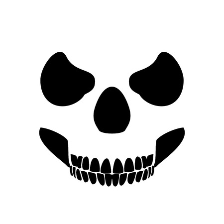 Skull Profile Vector Graphic Design White Backgroundのイラスト素材