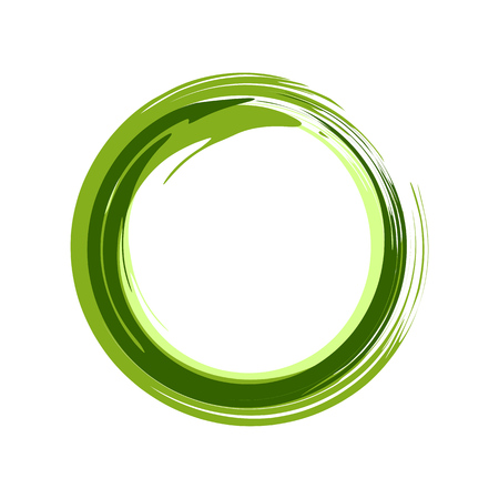 Zen Symbol Abstract Green Ink Brush Vector Graphic Designのイラスト素材