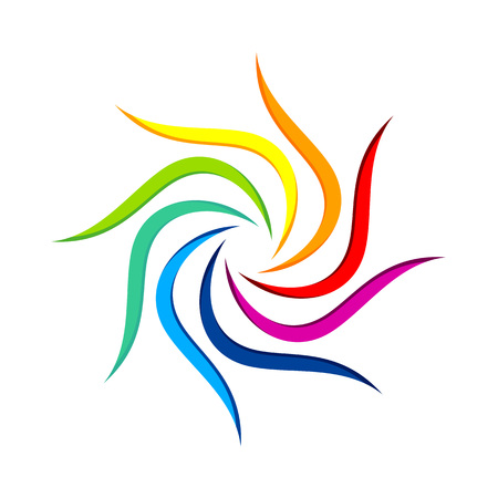 Abstract Spiral Flower Geometric Swoosh Vector Graphic Symbol Designのイラスト素材