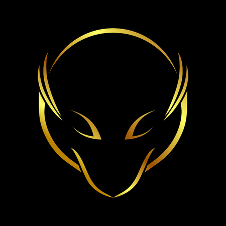 Abstract Fox Lines Gold Line Art Vector Symbol Emblem Graphic Logo Designのイラスト素材