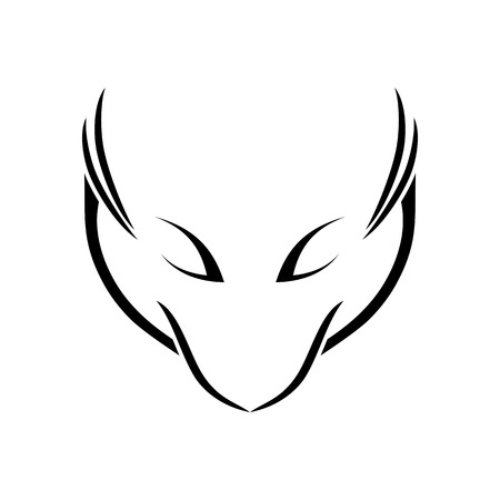 Abstract Fox Lines Line Art Symbol Emblem Design vector illustrationのイラスト素材