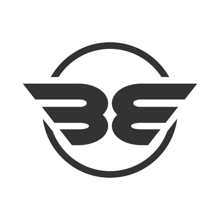 BE Initials Winged Shape Symbol Vector Graphic Logo Designのイラスト素材