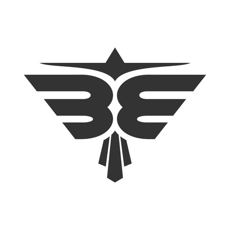 Abstract Eagle BE Initials Symbol Design vector illustrationのイラスト素材