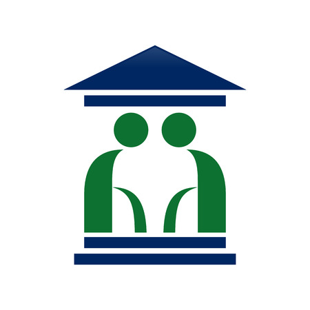 Abstract elder house human figure symbol vector graphic icon design.のイラスト素材