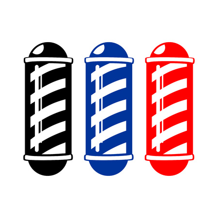 Monotone Barber's Poles Symbol Vector Graphic Design setのイラスト素材