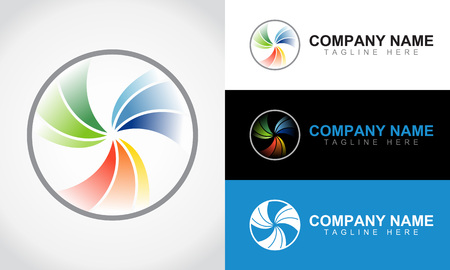 Colorful Abstract Lens Logo Design Templateのイラスト素材