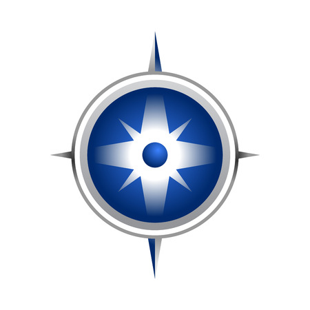 Realistic Blue Compass Symbol Vector Graphic Logo Designのイラスト素材