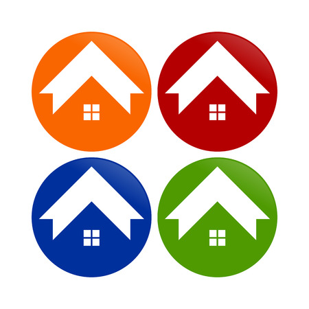 Simple House Shape Circle Round Icons Vector Graphic Designのイラスト素材