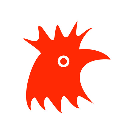 Abstract Red Rooster Vector Symbol Graphic Logo Designのイラスト素材