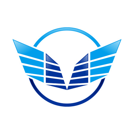 Abstract Sharp Wings Ring Blue Colors Vector Symbol Graphic Logo Designのイラスト素材