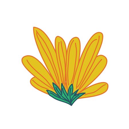 Decorative Tropical Flower Hand Drawn Vector Illustration Designのイラスト素材