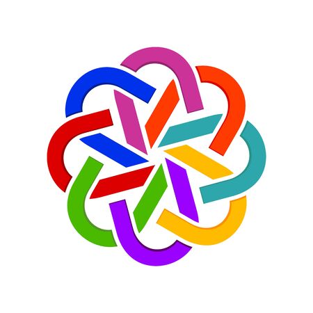 Abstract Geometrical Linked Group Vector Symbol Graphic Logo Designのイラスト素材