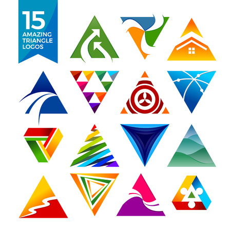 15 amazing triangular shape logo symbol graphic designsのイラスト素材