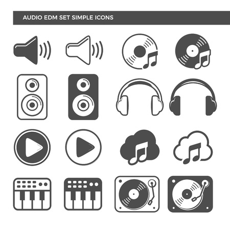 Electronic Dance Music Audio Set Iconsのイラスト素材