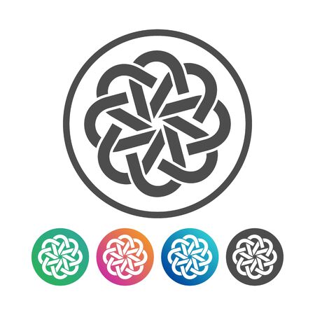 Geometrical linked group vector graphic design icon set.のイラスト素材