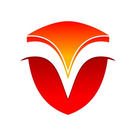 Initial M curves modern shield vector symbol. Graphic icon design.のイラスト素材