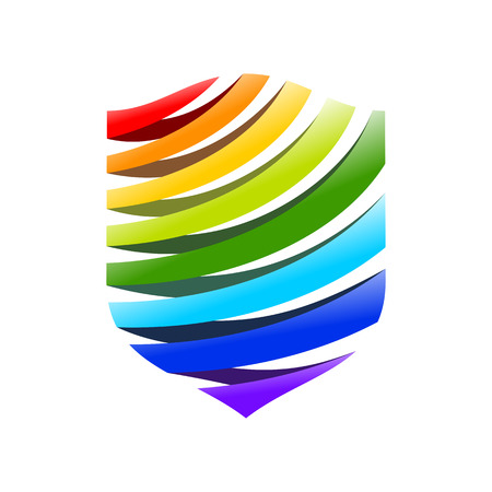 Rainbow fountain modern shield vector symbol graphic icon design.のイラスト素材