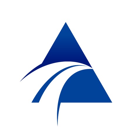 Blue Swoosh Cross Unique Triangle Vector Symbol Graphic Logo Designのイラスト素材