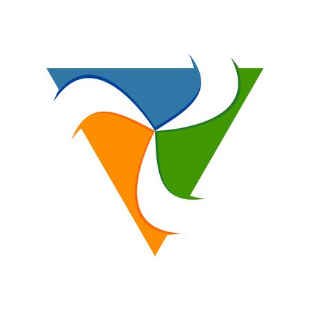 Triangular spinner logo graphic design concept illustration.