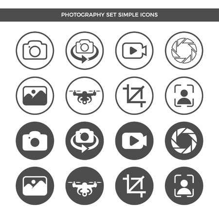 Photography Icon Vector Symbol Graphic Logo Design Setのイラスト素材